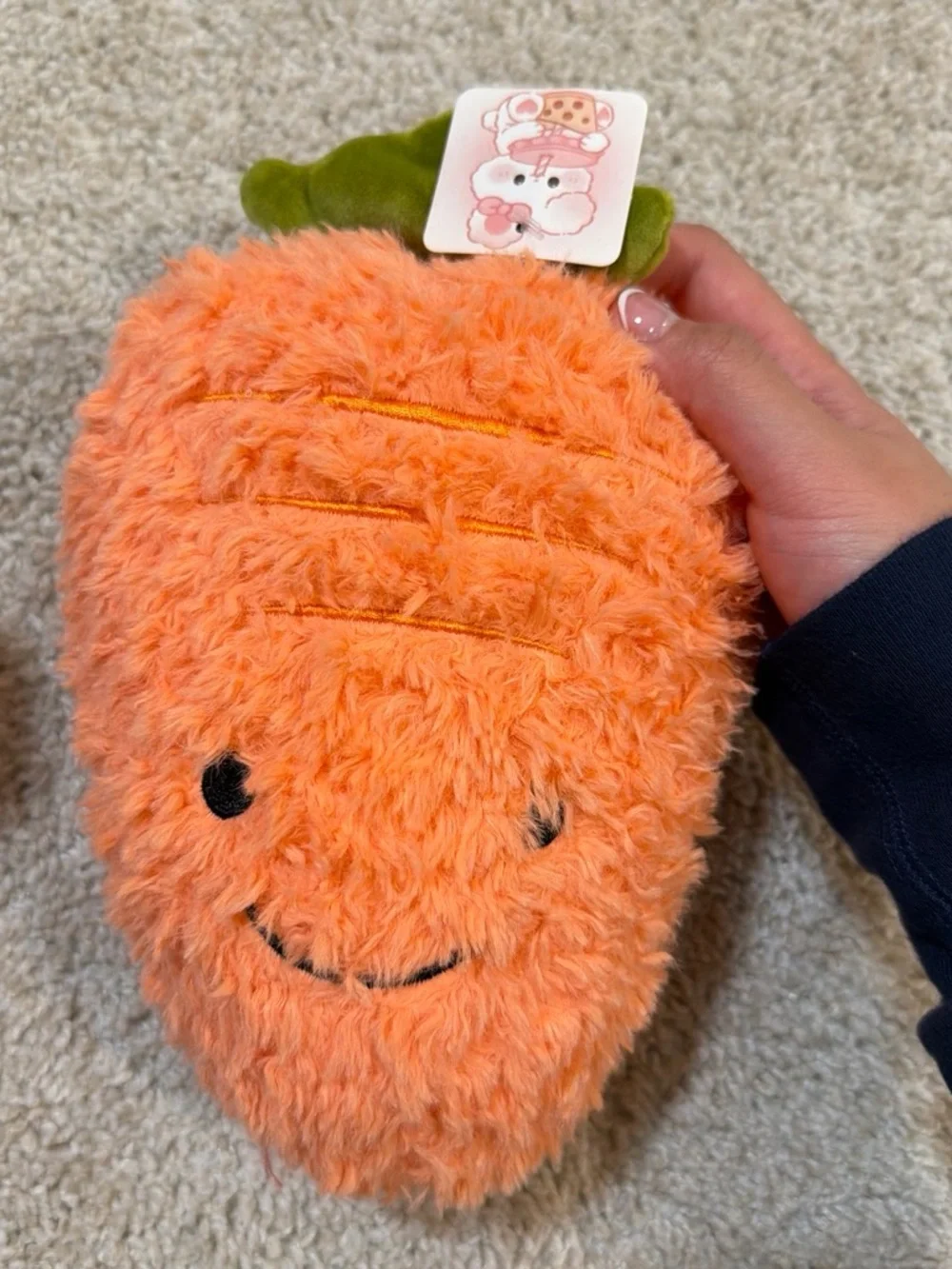 Plush Small Pet Toys - Purple Penguin, Orange Carrot & Brown Gingerbread Set